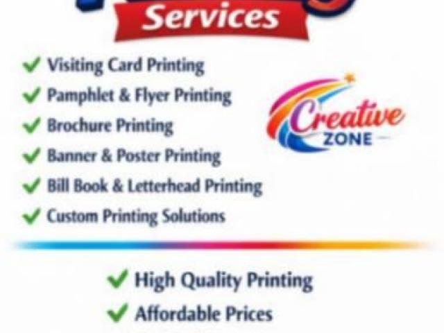 Visiting Card | Letter Head | Flyers | Contact Creative Zone for Printing Needs | 438