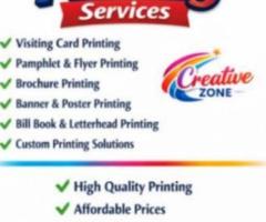 Visiting Card | Letter Head | Flyers | Contact Creative Zone for Printing Needs | 438