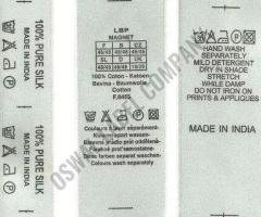Satin Wash Care Labels Manufacturer