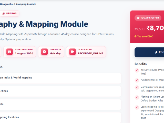 Prelims Crash Course: Mapping Geography for UPSC