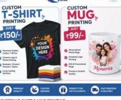 T shirt and Mug Printing Rs. 50/- only | Online Printing Service | Custom printing | 580