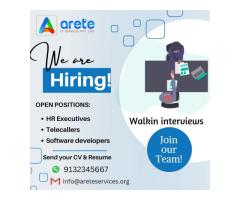 We are hiring jobs for software developersHRexecutives, telecallers