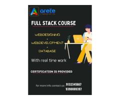 Full stack courses with real-time work along with certification