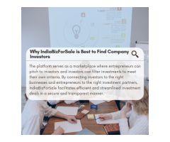 Why IndiaBizForSale is Best to Find Company Investors in India