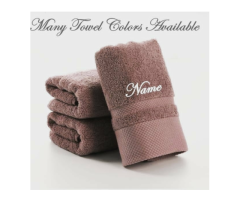 Embroidered towels with only name for adults